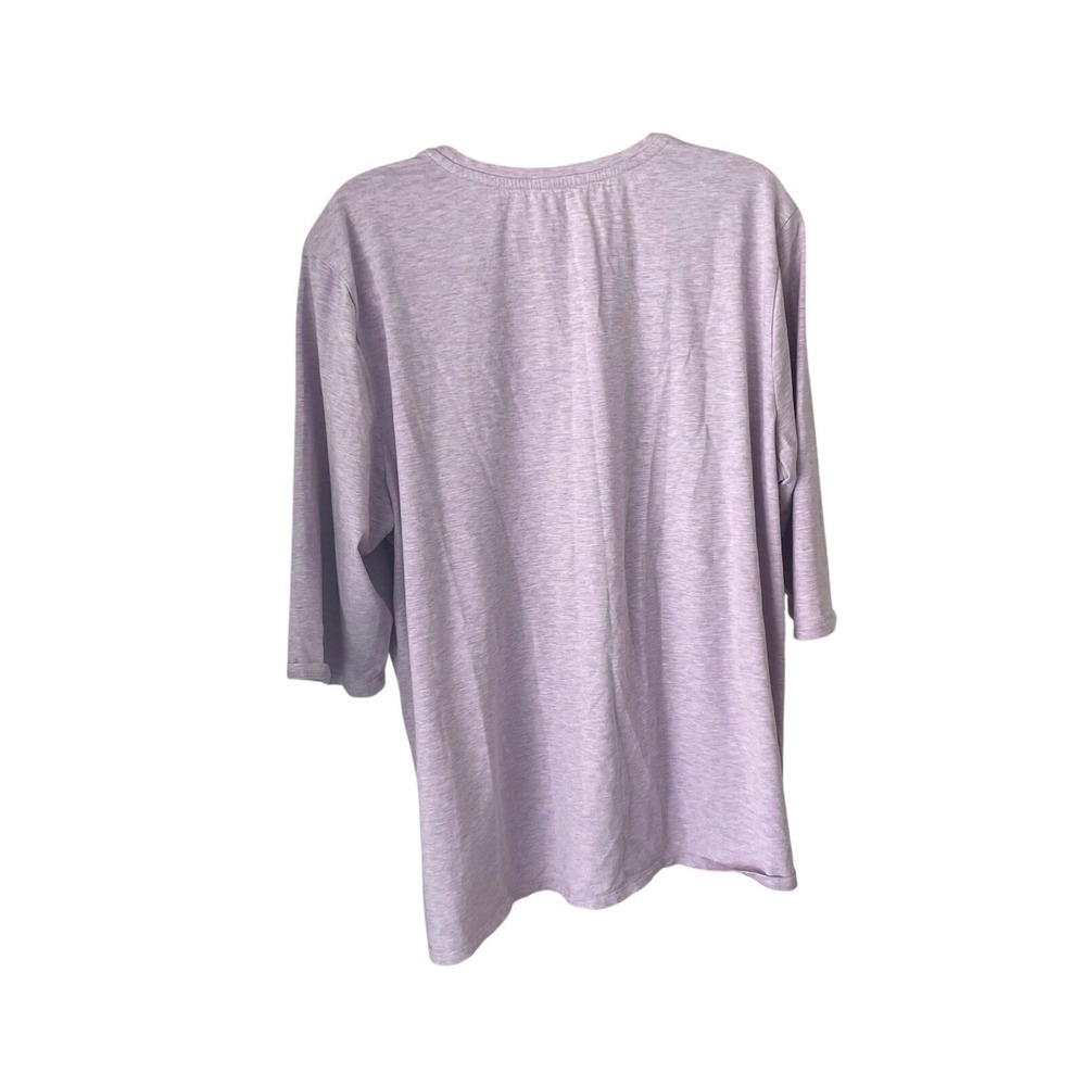 Pure Jill Lilac Pima Cotton Ballet Sleeve Tee Stretch Top | Plus Size Women 2X - Picture 4 of 7